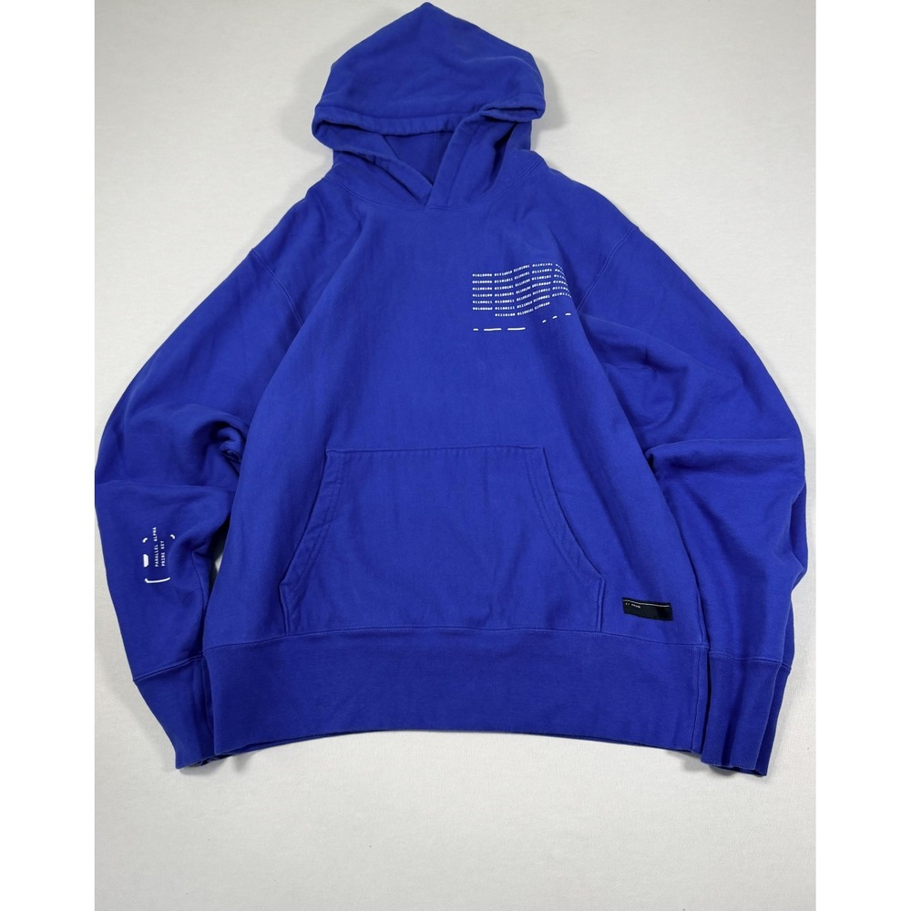 Parallel Hoodie Sweatshirt Mens Large Blue Pullover Fleece Binary Graphic